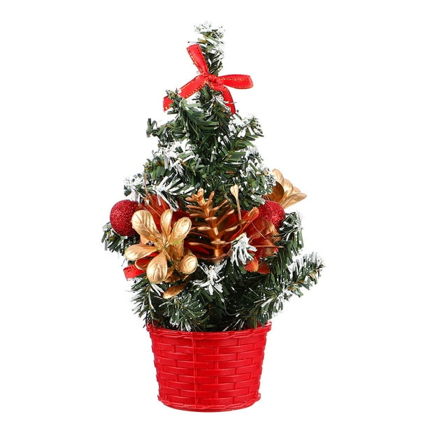 FELTECHELECTR Adorno de árbol de Navidad artificial, adorno de escritorio, mini árbol de Navidad.