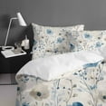 thumbnail image 4 of Spring Floral Queen Size Comforter Set, off White Lake Blue Flower Leaves Vintage Soft Bedding for All Seasons, 4 Pcs Bed Set with 1Comforter (90"x92") ,1 Sheet(94"x116"), 2 Pillowcases (19"x29"), 4 of 7