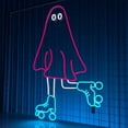 thumbnail image 2 of Glowneon Ghost Skating Neon Sign, Cool Ghost Halloween party Decor, 2 of 4