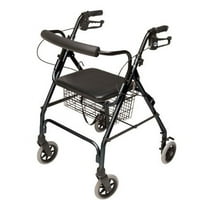 Lumex Walkabout Lite Four Wheel Rollator, Black
