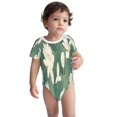 thumbnail image 2 of Yiaed Lotus Golden Line Print Infant Climbing Short Sleeve Onesie One-Piece Baby Bodysuit Clothes 0-12 Months -3 Months, 2 of 6