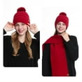 thumbnail image 4 of Caywon Women's Winter Double Layer Fleece Lined Thickened Warm Wool Hat Scarf Gloves Three Piece Set Clothing Matching Set Coordinated Design, 4 of 5