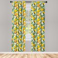 thumbnail image 4 of Ambesonne Blossom Window Curtains, Yellow Toned Rose Pattern, Each 28" W x 95" L, Yellow Green Dark Peach, 4 of 4