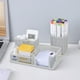 thumbnail image 3 of Portaplumas multifuncional de metal plateado, organizador de lápices de malla para escritorio oficina, 3 of 7