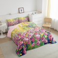 thumbnail image 3 of Manfei Pink Flowers Girl Bedding Comforter Set 2pcs,Spring Garden Twin Comforter Sets Microfiber,Abstract Oil Painting Breathable Bedding Set,Ultra Soft Home Decor,Reversible, 3 of 8