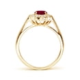 thumbnail image 2 of ANGARA Natural Princess Diana Inspired 1 ct Ruby Ring with Diamond Halo in 14K Yellow Gold for Women (Size-7x5mm) | July Birthstone, Birthday, Anniversary, Jewelry Gift for Women | Natural Ruby Ring, 2 of 10