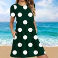 thumbnail image 2 of Daiosportswear Summer Dresses Casual Loose T-Shirt Polka Dot Short Sleeve Plus Size Flowy Sundresses with Pockets,Women'S Short-Sleeved Dress Green-A 6(M), 2 of 6