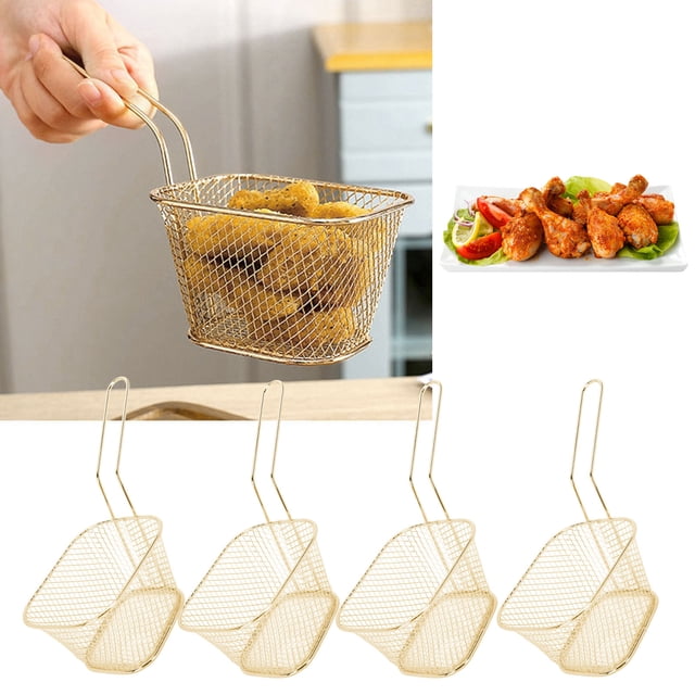 Keenso 4Pcs Stainless Steel Frying Net Basket Cooking Strainer for French Fries Food Kitchen Tool,Cooking Tool,Frying Net