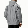 thumbnail image 7 of Mens Packable Waterproof Jackets Lightweight Hooded Windbreaker Outwear Jacket Golf Shell Long Sleeve Rain Coat Gray, L, 7 of 7