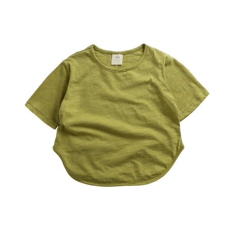 

JDEFEG Ling Sleeve Shirt Boys Toddler Kids Girls Boys Short Classic Loose Short Soft Short Sleeve Solid T Shirt Tee Tops Clothes Top Boy Age 7 Cotton Blends Mint Green 130