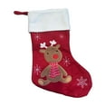 thumbnail image 2 of AuroraX Cute Knitted Christmas Stockings Large Red Classic Farmhouse Embroidered Reindeer and Snowman Stockings 15" Hanging Candy Stocking Bag for Xmas Decor(Red), 2 of 6