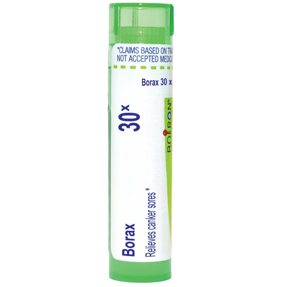 Boiron Borax 30X, Homeopathic Medicine for Canker Sores, 80 Pellets