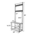 Zenvida Hall Tree Entryway Bench Shoe Storage Coat Rack Shelves Metal