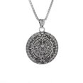 thumbnail image 2 of Retro Aztec Solar Calendar Mysterious Ancient Mayan Civilization Pattern Pendant Necklace Men s Amulet Lucky Trendy Jewelry, 2 of 5