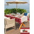 thumbnail image 4 of Outdoor Tablecloth with Umbrella Hole and Zipper, Red Christmas Truck Rectangle Table Cloth 60x84 Inch Waterproof Tablecloth, Xmas Tree Snowflake Plaid Winter Picnic Table Cover for Patio Camping, 4 of 7
