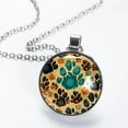 thumbnail image 2 of Dog Paw Print Glass Design Circular Pendant Necklace - Stunning Jewelry for All Occasions, 2 of 5