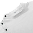 thumbnail image 6 of MIXUE Mens Casual Button Down Shirts Solid Color Round Neck Long Sleeve Loose Fit Casual Shirt Tops Outwear,White,XL, 6 of 8