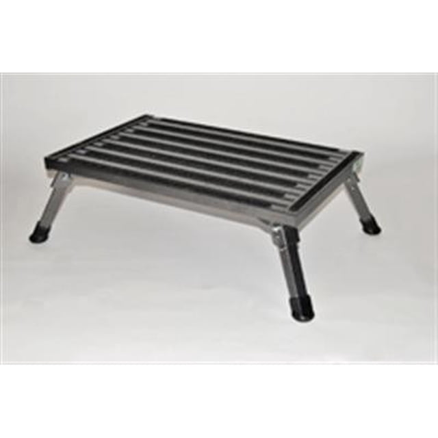 Safety Step Step Stool XL-08C-G One Step With Non-Slip Strips And Rubber Leg Tips; Foldable; 1000 Pound Capacity; Gray; Aluminum; Extra Large