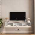 thumbnail image 3 of 69 Inch Floating TV Stand Wall Mounted with 16 Color LEDs Entertainment Center for 55 to 65 Inch TVs, 3 of 7
