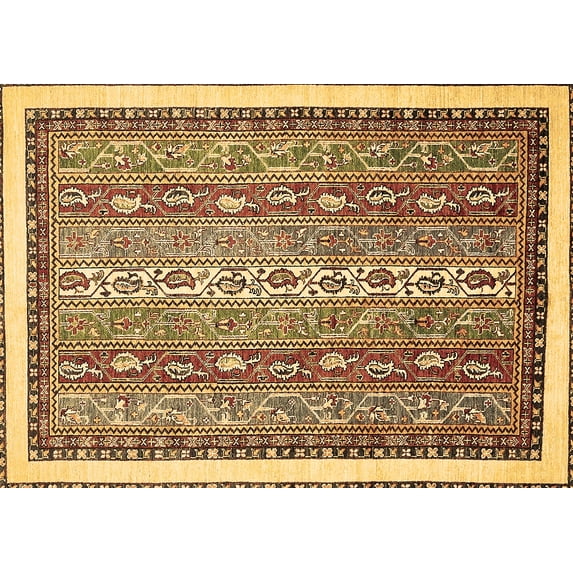 Ahgly Company Indoor Rectangle Abstract Brown Modern Area Rugs, 7' x 10'