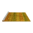 thumbnail image 2 of Ahgly Company Machine Washable Indoor Round Oriental Yellow Industrial Area Rugs, 8' Round, 2 of 4