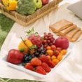 thumbnail image 2 of Serving Tray Platter, 2 Pcs Food Tray for Veggie Fruit Snack Dessert Cookie Cheese, Food Trays for Party Supplies Display, Plastic Platters for Serving Food, Large White Trays, BPA Free, 2 of 9