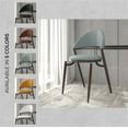 thumbnail image 5 of LeisureMod Upholstered Leather Modern Dining Chair with Metal Legs Open Back Cozy Accent Chair, Contemporary Armless Side Chair for Dining, Living Room, Kitchen Venice Series in Light Grey, 5 of 12