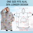 thumbnail image 4 of Oversized Wearable Blanket Hoodie,Pastel Princess Unicorn Pattern Sherpa Blanket Hoodie with Super Pockets,Super Warm Fuzzy Pullover for Women & Men, 4 of 6