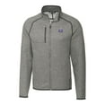thumbnail image 2 of Men's Cutter & Buck Heather Gray Northwestern Wildcats Mainsail Sweater-Knit Big & Tall Full-Zip Jacket, 2 of 3