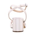 thumbnail image 4 of XYD Women Block Mid Heels Sandals Almond Open Toe Adjustable Buckle Ankle Strap Pumps Classic Wedding Shoes Size 5 Ivory, 4 of 4