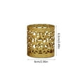 thumbnail image 3 of Portavelas de Tono Dorado, Diseño de Calado de Hierro con Cortes Geométricos, Centro de Mesa Decorativo, Adorno Ligero, 6x6x8.5 cm para Decoración del Hogar, 3 of 6