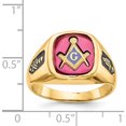 thumbnail image 3 of 14K Yellow Gold Men's Synthetic Ruby Masonic Ring (Size 9) Made In United States y1588m, 3 of 5