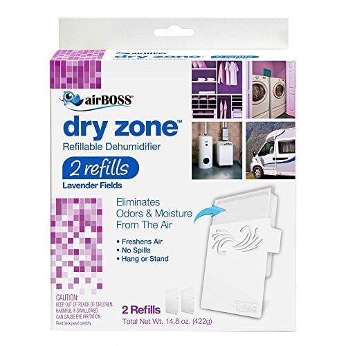 airBOSS Dry Zone Refillable Dehumidifier Refills - Lavender Scented 2 Refills (2 Pack - 4 Refills Total)
