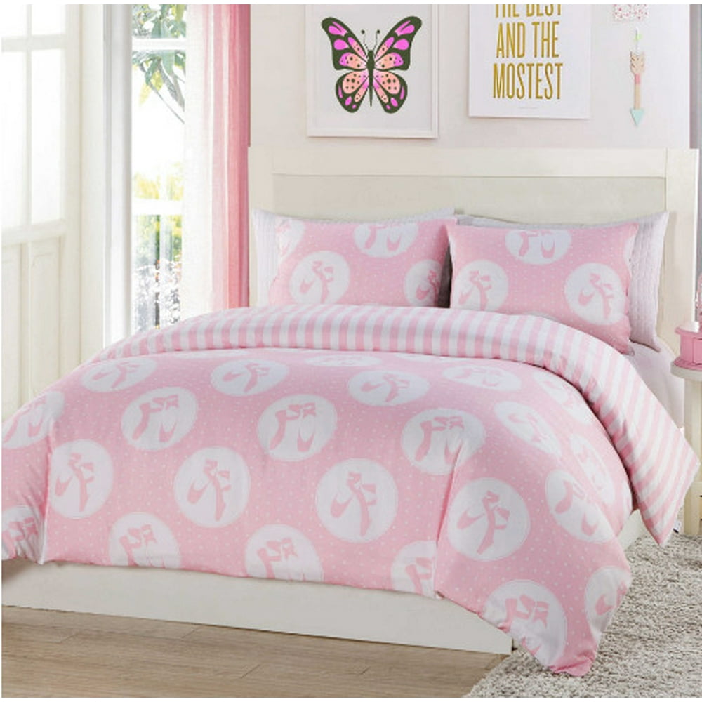 Ballerina Ballet Slippers Girls Full / Queen Comforter & Shams Set (3
