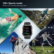 Blackview 2.01 Military Smart Watch for Men,Call Receive/Dial/100+ Sport Modes/Waterproof,Smartwatch compatible with iPhone/Android/Samsung,Black