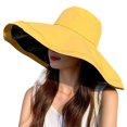 thumbnail image 1 of Gorra para el Sol de ala Ancha - Sombrero de Pescador Plegable Grande Sombrero de Playa Gorra de Viaje para Mujer, 1 of 6