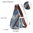 thumbnail image 3 of KL928 Denim Tie-dye Sling Bag for Women Sling Backpack Small Crossbody Shoulder Bag for School Travel Outdoors, 3 of 7