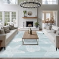 thumbnail image 3 of Ocean Beach Area Rugs 6'x9', Small Throw Rugs for Kitchen Dining room, Summer Coastal Starfish Shell Conch Wooden Green Indoor Outdoor Rug Non-Slip Low Pile Carpet Runner Reversible Floor Mats, 3 of 8