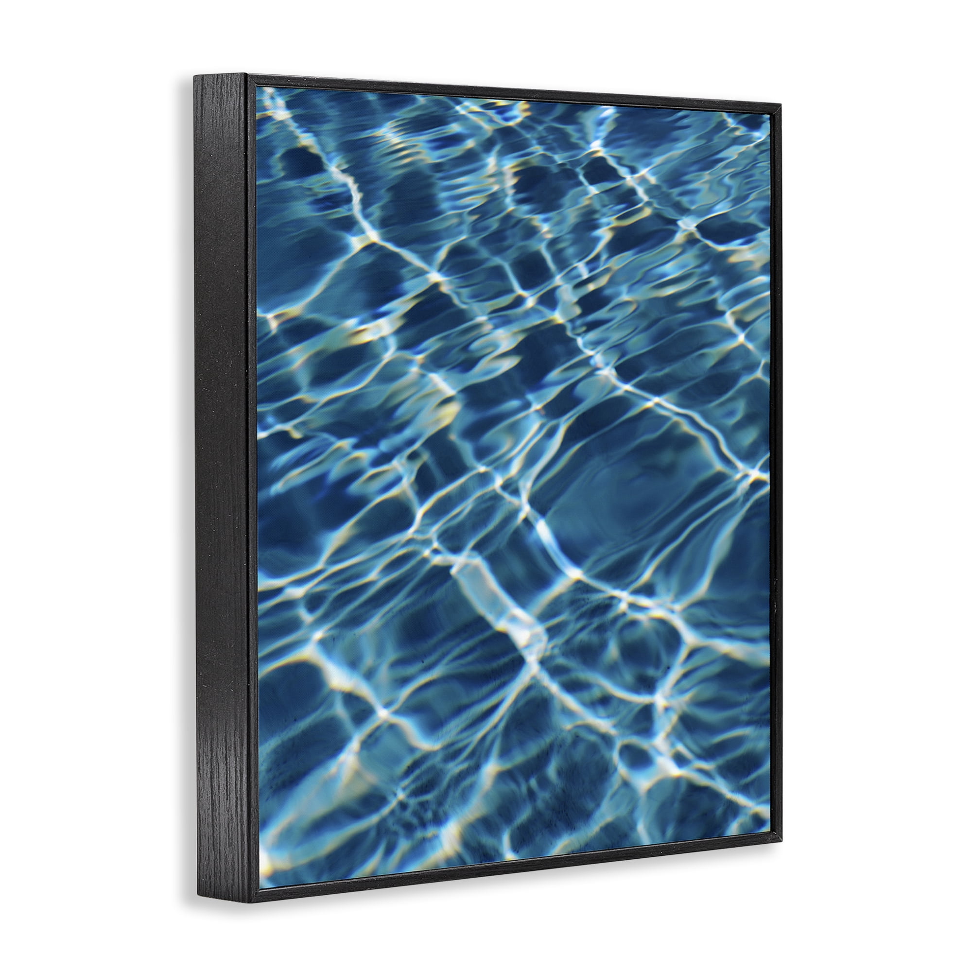 Stupell Industries Summer Pool Ripples Abstract Painting Black Framed Art Print Wall Art, 16 x 20