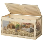 COZIWOW Large Wooden Hamster Cage,Habitat Shelter W/Acrylic Board,Flip Top