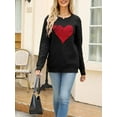thumbnail image 5 of KelaJuan Women Loose Knit Sweater Heart Embroidery Valentine's Day Sweater Long Sleeve Pullovers Fall Winter Crew Neck Jumpers Streetwear, 5 of 6