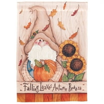 Magnolia Gardens M080168 13 x 18 in. Gnome Falling Leaves Autumn Garden Flag