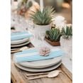 thumbnail image 5 of Aqua White Stripe Cloth Napkins Set of 4 Reusable Dinner Napkins, Modern Rustic Vertical Striped Cocktail Napkin Washable Table Napkins for Wedding/Holiday Party/Baby Shower 20"x20", 5 of 7
