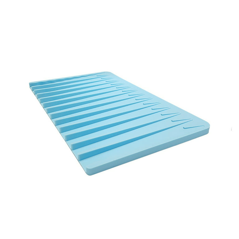 Self-Draining 2 in 1 Silicone Drying Mat ,Space Saving Dish and