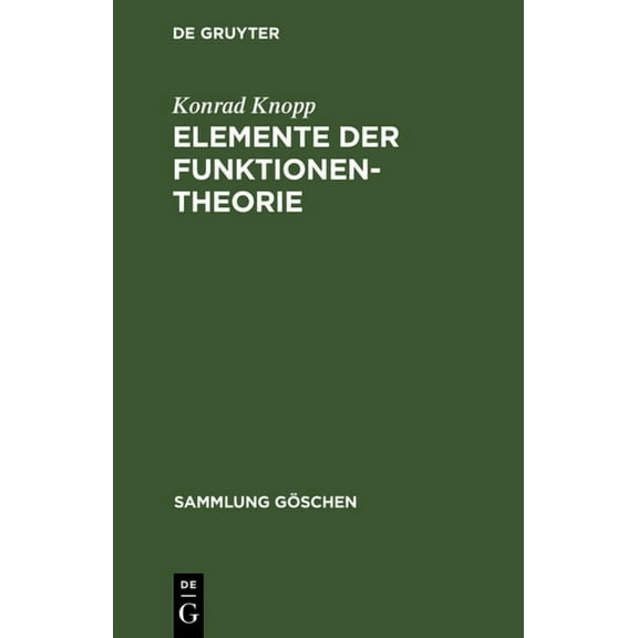 Sammlung Göschen: Elemente der Funktionentheorie (Hardcover)