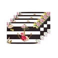 thumbnail image 4 of MKHERT Nautical Anchor and Rose Flowers On Black Stripes Placemats Table Mats for Dining Room Kitchen Table Decoration 12x18 inch,Set of 4, 4 of 4