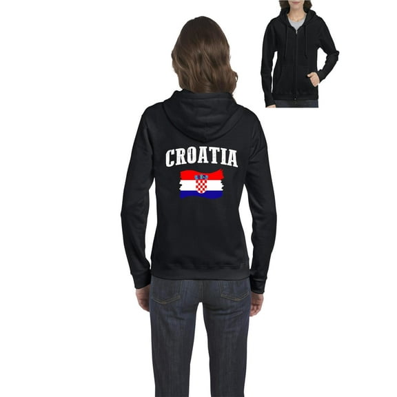 NIB - Women's Sweatshirt Full-Zip Pullover - Croatia Flag