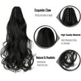 thumbnail image 2 of Aorsher Natural Black Clip in Ponytail Extension, 24 Inch Long Curly Wavy Ponytail Natural Wavy Synthetic Hairpiece Pony Tails Hair Extension for Women Daily Use, 2 of 6
