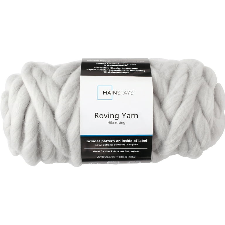 Mainstays Roving Yarn Value Bundle 100 Acrylic 26 yd Soft Silver Super Bulky Pack of 12 Walmart