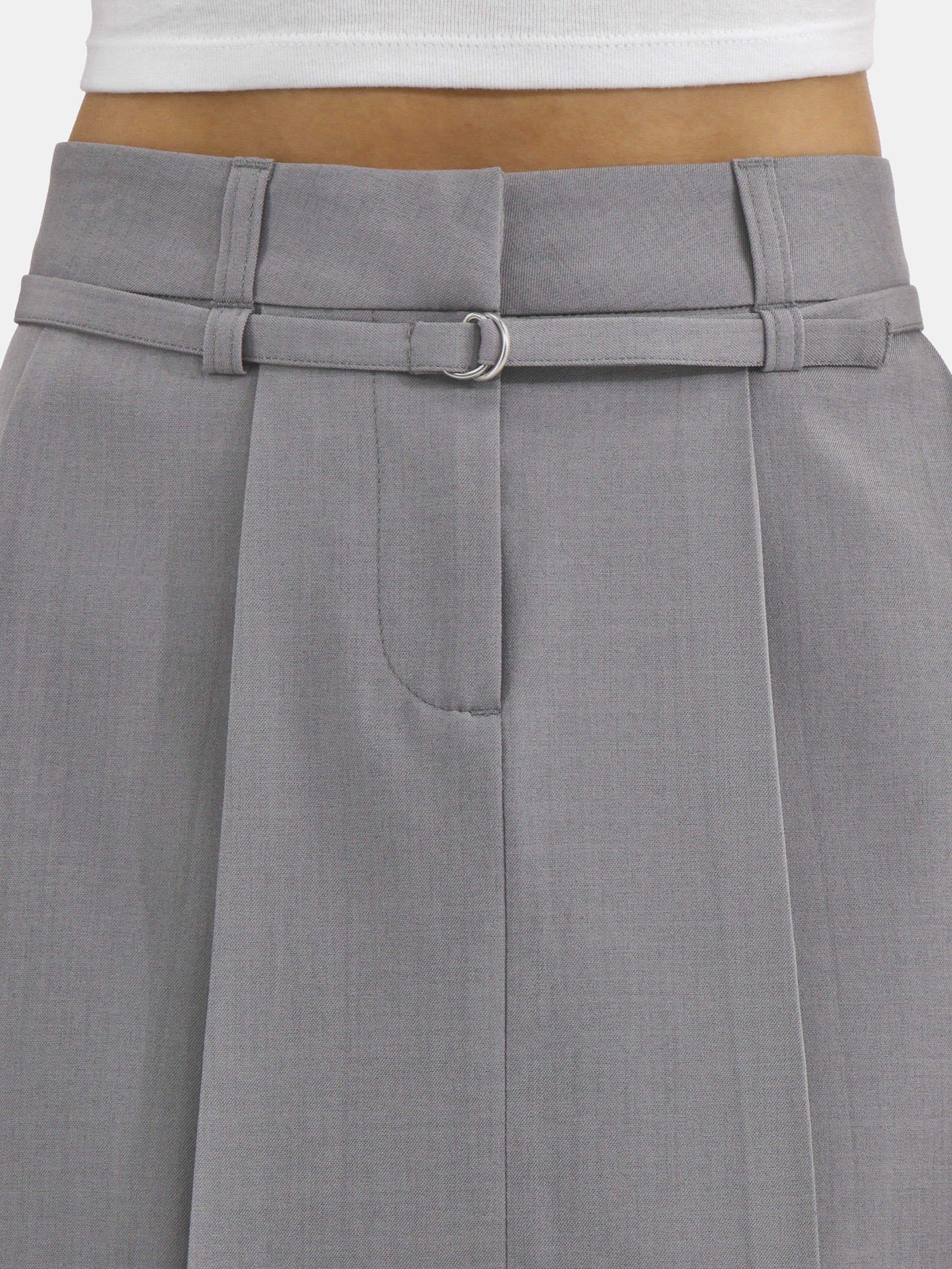 No Boundaries Pleated Belted Mini Skirt, Women's